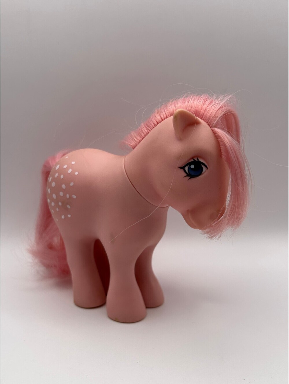 Vintage G1 MLP Pink Earth Pony White Dots 1982 HK Cotton Candy